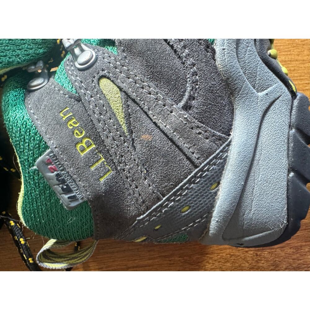 L.L. Bean Kids Hiking Boots Size 3 Green Black TEK 2.5 Waterproof - Picture 4 of 9